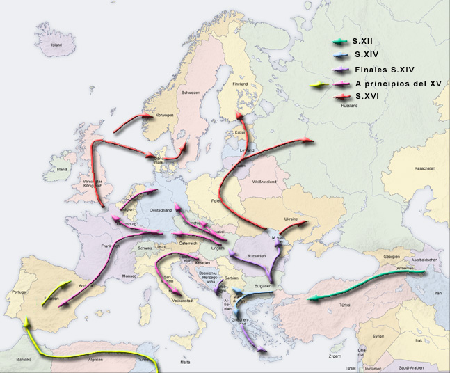 Rotas migratórias do povo cigano pela Europa